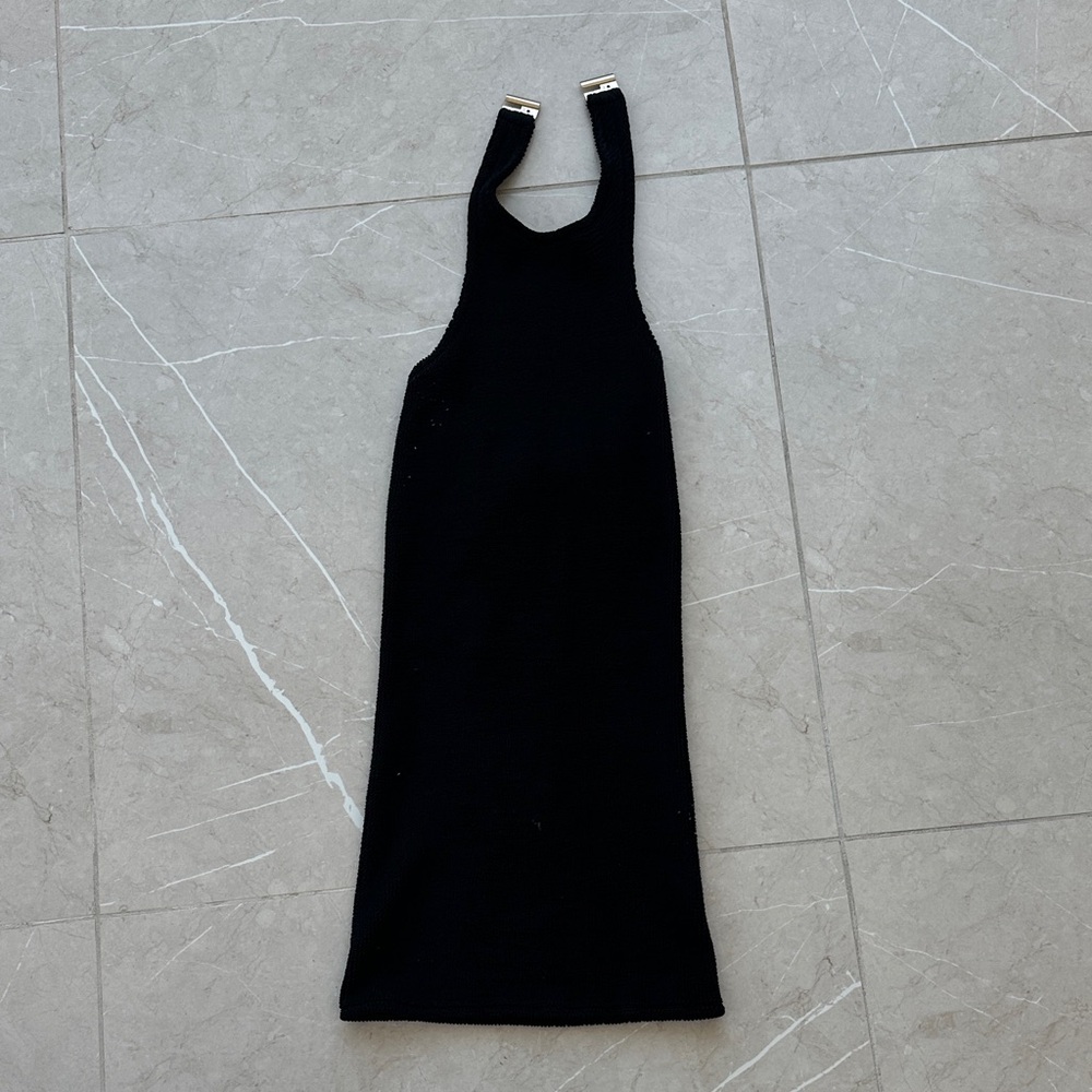 Elegant Black Sleeveless Low Back Dress